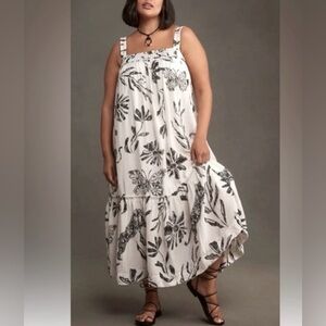 Anthropologie Square-Neck Waistless Hawaiian Floral Midi Pocket Dress
SZ XS NWOT